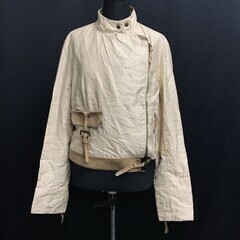 イタリア製★エルマンノ シェルヴィーノ/Ermanno Scervino★ダブルライダース/ジャケット【42/レディースL程度/ベージュ】jumper◆cBH530の画像