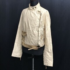 イタリア製★エルマンノ シェルヴィーノ/Ermanno Scervino★ダブルライダース/ジャケット【42/レディースL程度/ベージュ】jumper◆cBH530の画像