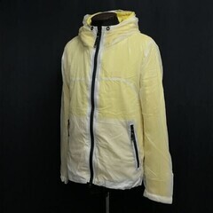 バイタススタンダード/by Tass Standard★注目レイヤード! コットン × ナイロンクリア パーカー【メンズL/イエロー】ジャケット◆cBH530の画像