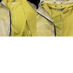 バイタススタンダード/by Tass Standard★注目レイヤード! コットン × ナイロンクリア パーカー【メンズL/イエロー】ジャケット◆cBH530の画像