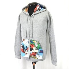 レア★ギルダン/GILDAN x Disney★ディズニー/ミニー & グーフィー/スウェットパーカー【メンズS/グレー】ミッキー/Jacket/Jumper◆cBH526の画像