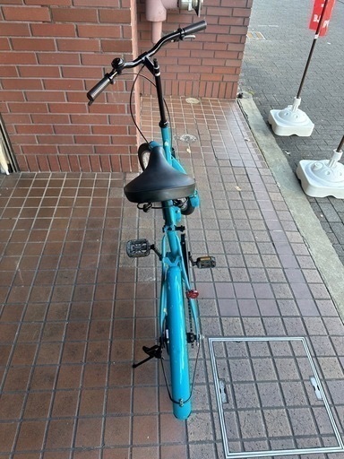 20インチ　シングル　折り畳み自転車　ブルー