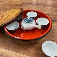 昭和レトロ　有田焼　宗真窯の急須、湯呑みセットの画像