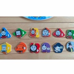 きかんしゃ　トーマス　木製　とけい　パズル　知育　玩具　時計　おまけ付きの画像