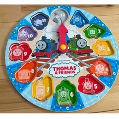 きかんしゃ　トーマス　木製　とけい　パズル　知育　玩具　時計　おまけ付きの画像