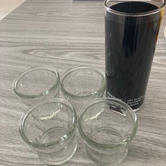 ブラックグラス　ガラス容器×4 セットの画像