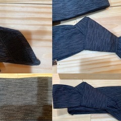 【浴衣用セット】黒下駄 × ストライプ帯 🎐シンプルで粋な夏スタイルに✨の画像