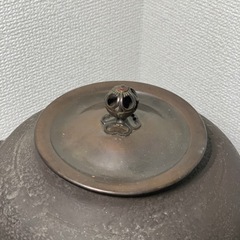 配送可能　時代物　風炉釜　 朝鮮風炉　 茶釜　唐銅　風炉　銅蓋　釜環　茶道具　古道具　古董　古玩　古董　煎茶道具 鉄釜　電熱付の画像