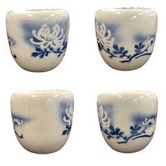 25R256 ジ3ゆ 火鉢 手火鉢 メダカ鉢 陶器製 菊 中古品の画像