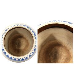 25R256 ジ3ゆ 火鉢 手火鉢 メダカ鉢 陶器製 菊 中古品の画像