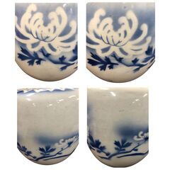 25R256 ジ3ゆ 火鉢 手火鉢 メダカ鉢 陶器製 菊 中古品の画像