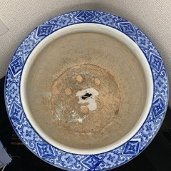 配送可能　時代物 染付 火鉢 陶器製 茶道具　古道具　骨董　古玩　古董　アンティーク　中国美術　 の画像