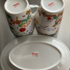 パーソンズ ペアマグカップと皿のセットの画像