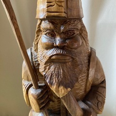 北海道 アイヌ長老人形 木彫　彫刻　縁起物　置物 木工芸 作家　民芸品　の画像