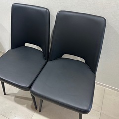 ダイニングチェア　黒　2脚の画像