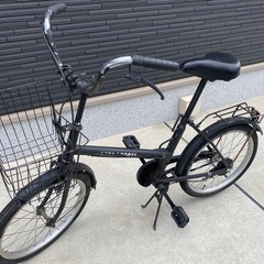 折りたたみ自転車 黒色の画像