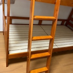 二段ベッドはしご付き　組み立て式　子ども用大人用木製二段ベッドの画像