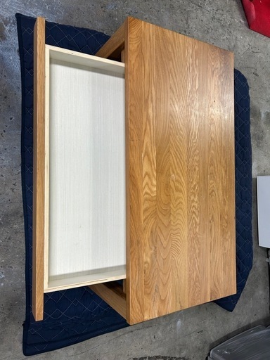 無印良品 オーク材 ローテーブル 90×奥行45×高さ35cm 引き出し付き