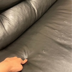 【多少の使用感あり】「黒リクライニングソファー」の画像