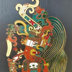 メキシコ　ウェウェコヨトル／マヤ　七宝壁掛けオブジェ／ウォールプラーク
36cm × 20cm
の画像