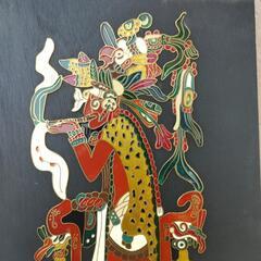 メキシコ　ウェウェコヨトル／マヤ　七宝壁掛けオブジェ／ウォールプラーク

36cm ×20cmの画像