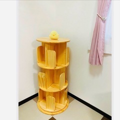 山善　回転式本棚　3段の画像