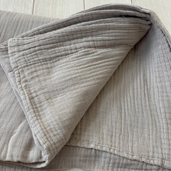 無印良品 綿100％ ガーゼケット 2重ガーゼ  ネイビー＆グレー　　2枚の画像