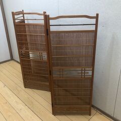SALE】 パーテーション 簾屏風 透かし彫り 衝立 古民家 昭和