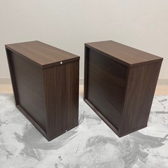 【薄型タイプ】2個セット　カラーボックス ウォールナットの画像