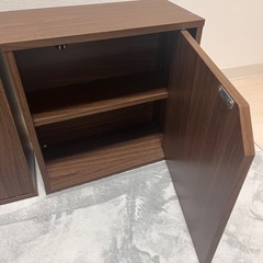 【薄型タイプ】2個セット　カラーボックス ウォールナットの画像