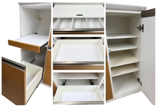 【✨美品✨】食器棚　幅140　松田家具　マルチェEXレンジ　キッチンボード　キッチンカウンター　レンジ台　キッチン台　朝霞市　リサイク