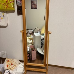 全身鏡　タイヤ　コマ　つき　ミラー