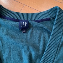 GAP グリーンカーディガンLサイズ　美品の画像
