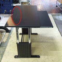パソコンデスク キーボード棚付き ブラック 幅90cm PCデスク 高さ調整可能 机 札幌市東区 新道東店の画像