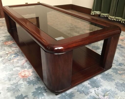 木製ガラス センターテーブル ローテーブル 来客用 応接用