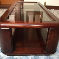 木製ガラス センターテーブル ローテーブル 来客用 応接用の画像