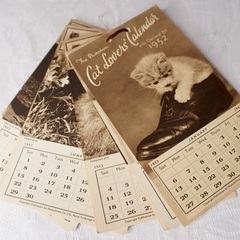 イギリス ヴィンテージ CAT LOVERS CALENDAR 1952年物の画像