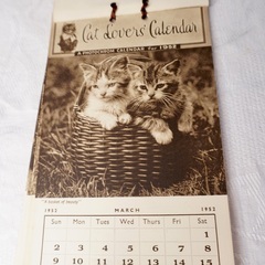 イギリス ヴィンテージ CAT LOVERS CALENDAR 1952年物の画像