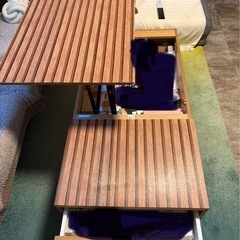 ニトリの昇降リビングテーブル(Nヒバリ 120 LBR）の画像