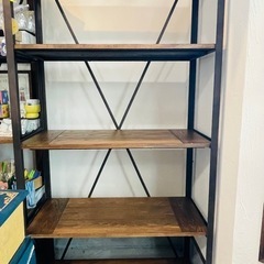 【お話し中】美品!天然木×スチール 4段ラック
