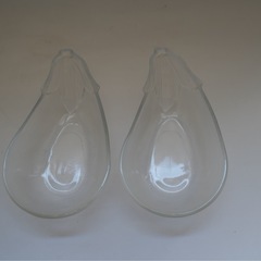 茄子柄ガラス器２つセット