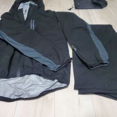 【美品 値引き】ワークマン INAREM（イナレム）ストレッチレインスーツ 上下セット収納袋付きの画像