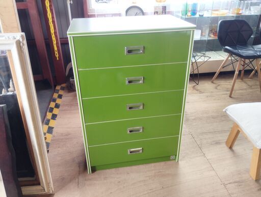 レトロ トリコの家具 5段 収納 たんす タンス 衣類収納 昭和