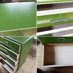 【商談中】レトロ トリコの家具 5段 収納 たんす タンス 衣類収納 昭和レトロ グリーン /HJ-0505 2F南の画像