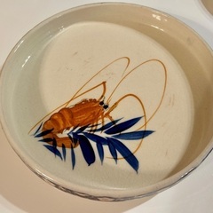 海老の絵柄が小粋な和皿☆大小セットの画像