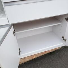 【定価5万円】良いキッチンカウンター　北欧 キッチンカウンター ハイタイプ カウンター 間仕切り レンジボード レンジ台 収納力 幅120cm ハイカウンター 高さ100cm 完成品 スライドテーブル 引き出し キッチン家電収納 フルオープンスライドレール 可動棚の画像