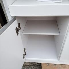【定価5万円】良いキッチンカウンター　北欧 キッチンカウンター ハイタイプ カウンター 間仕切り レンジボード レンジ台 収納力 幅120cm ハイカウンター 高さ100cm 完成品 スライドテーブル 引き出し キッチン家電収納 フルオープンスライドレール 可動棚の画像