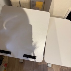【ほぼ新品】パソコンデスク サイドテーブル 折りたたみテーブル キャスター 付き ベッドサイド ノートPC台 60*40*65cm 高さ調整可能 の画像