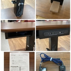 ジモティー限定価格！S364⭐光製作所 昇降式テーブル（LDT-ゼニス105ヒーター付き）USB コンセントポート付き 幅105cm USED 綺麗の画像