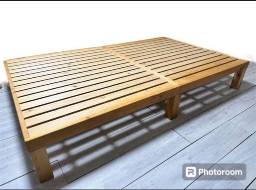 ひのき無垢材 セミダブルベッドフレーム 木製 日本製